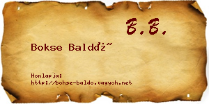 Bokse Baldó névjegykártya